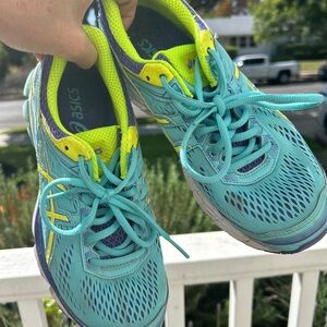 Asics GT 1000 Turquoise and Neon Yellow Athletic Shoes